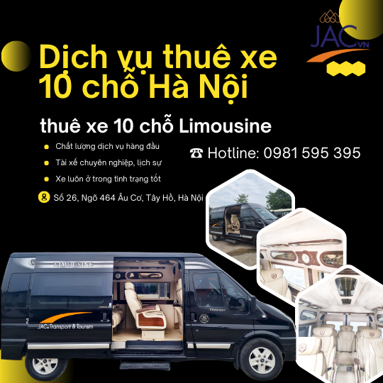 Dịch vụ thuê xe 10 chỗ Hà Nội chất lượng, giá ưu đãi